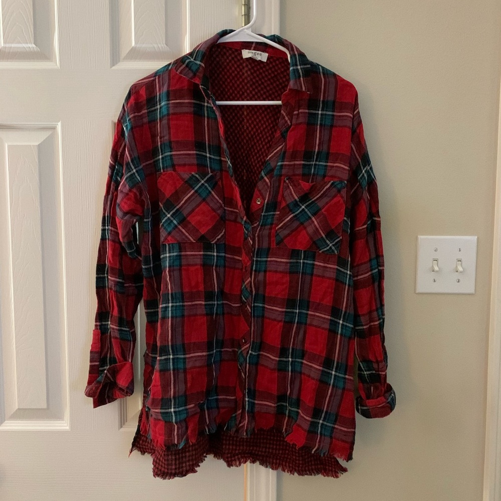 Boutique plaid button shirt